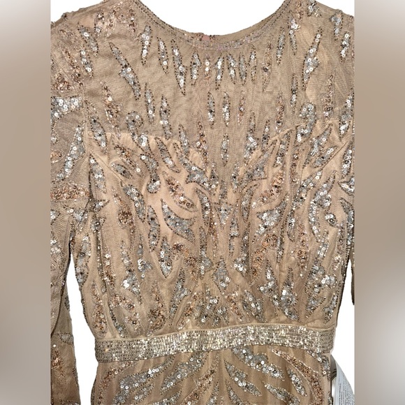 👗 NWT! Mac Duggal Beaded Long Sleeve Dress - Picture 9 of 16